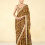 Printed Silk Saree - Mustard