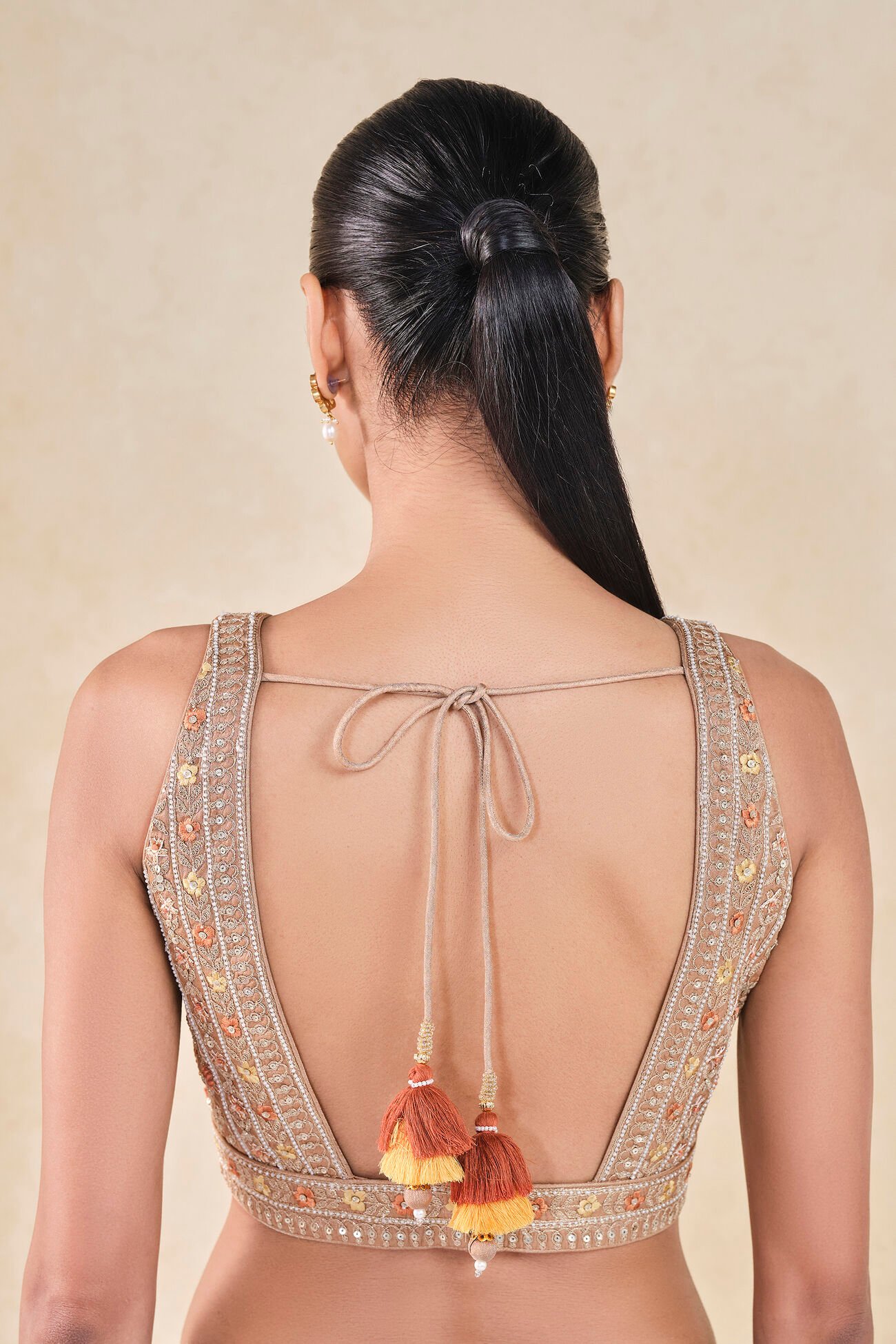 Zohura Embroidered Elegant Choli in Bronze - Image 2