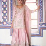 Gota Patti Mul Sharara Set - Blush