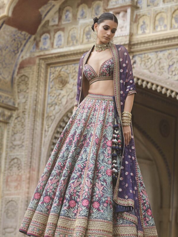 Silk Lehenga Set - Blue