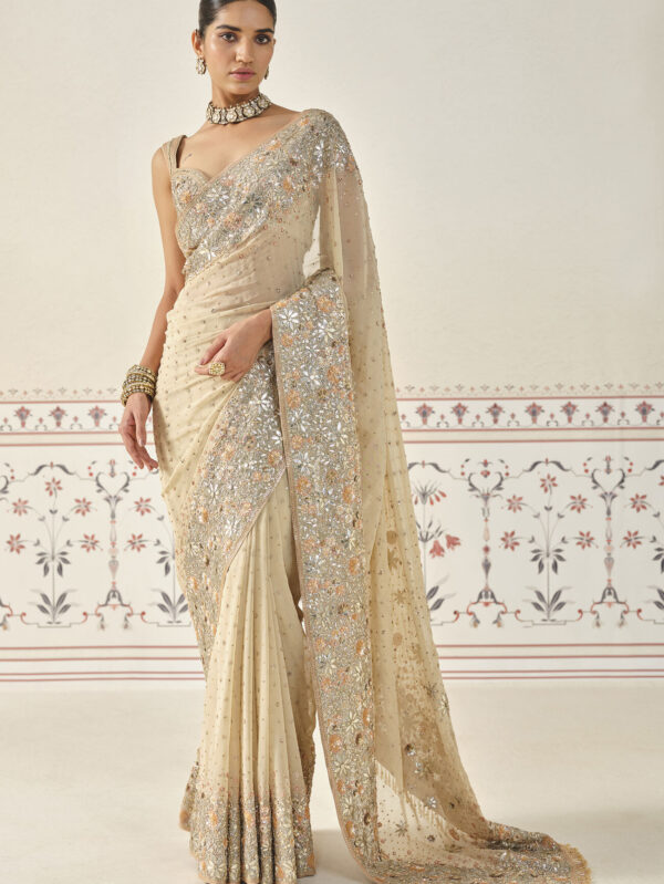 Georgette Saree - Flesh