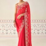 Georgette Saree - Red