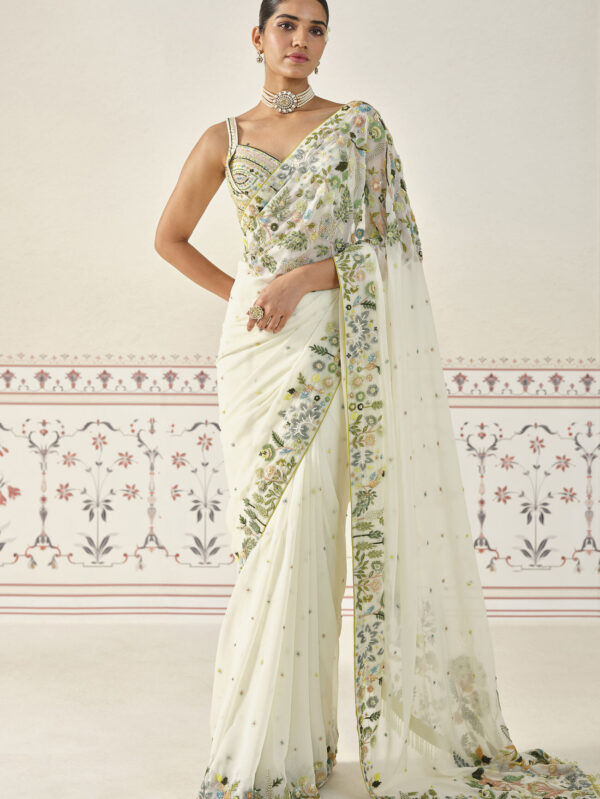 Rema Saree Set - Cream