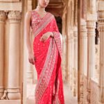 Badla Georgette Saree - Red