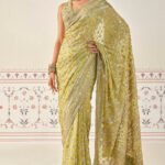 Gota Patti Saree - Lime