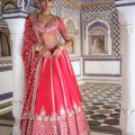 Patti Silk Lehenga - Red