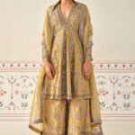 Zardozi Sharara Set - Yellow