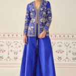 Patti Silk Sharara Set - Blue