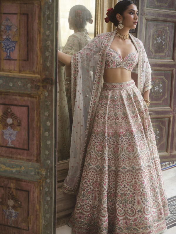 Silk Lehenga Set - Cream