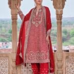 Cord Silk Suit Set - Red