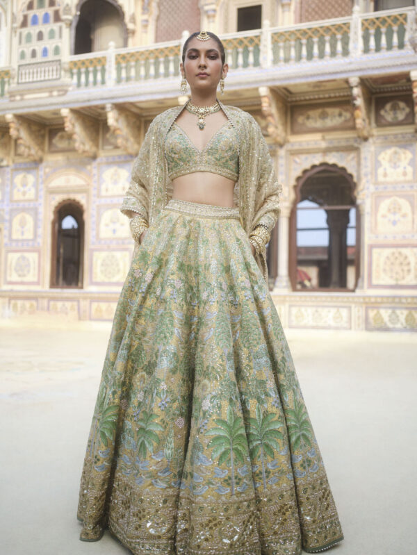 Silk Lehenga Set - Gold