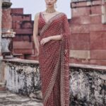 Georgette Saree - Red