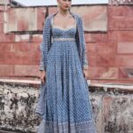 Mul Anarkali Set - Blue