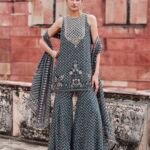 Patti Mul Gharara Set - Green