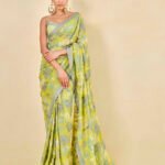 Georgette Saree - Lime