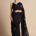 Kantha Mul Saree - Black