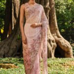 Esmarie Embroidered Saree - Blush