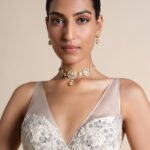 Embroidered Silk Choli - Ivory