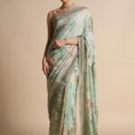 Romney Printed Saree - Sage