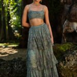 Embroidered Skirt Set - Sage