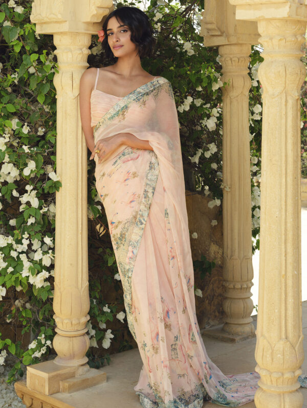 Chiffon Saree - Pink