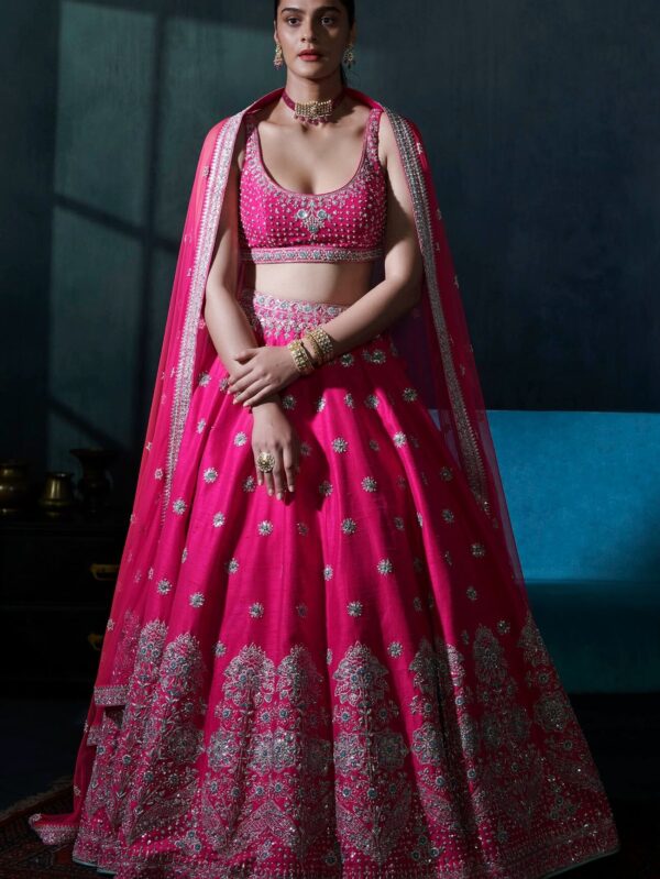 Lehenga Set - Carrot Pink