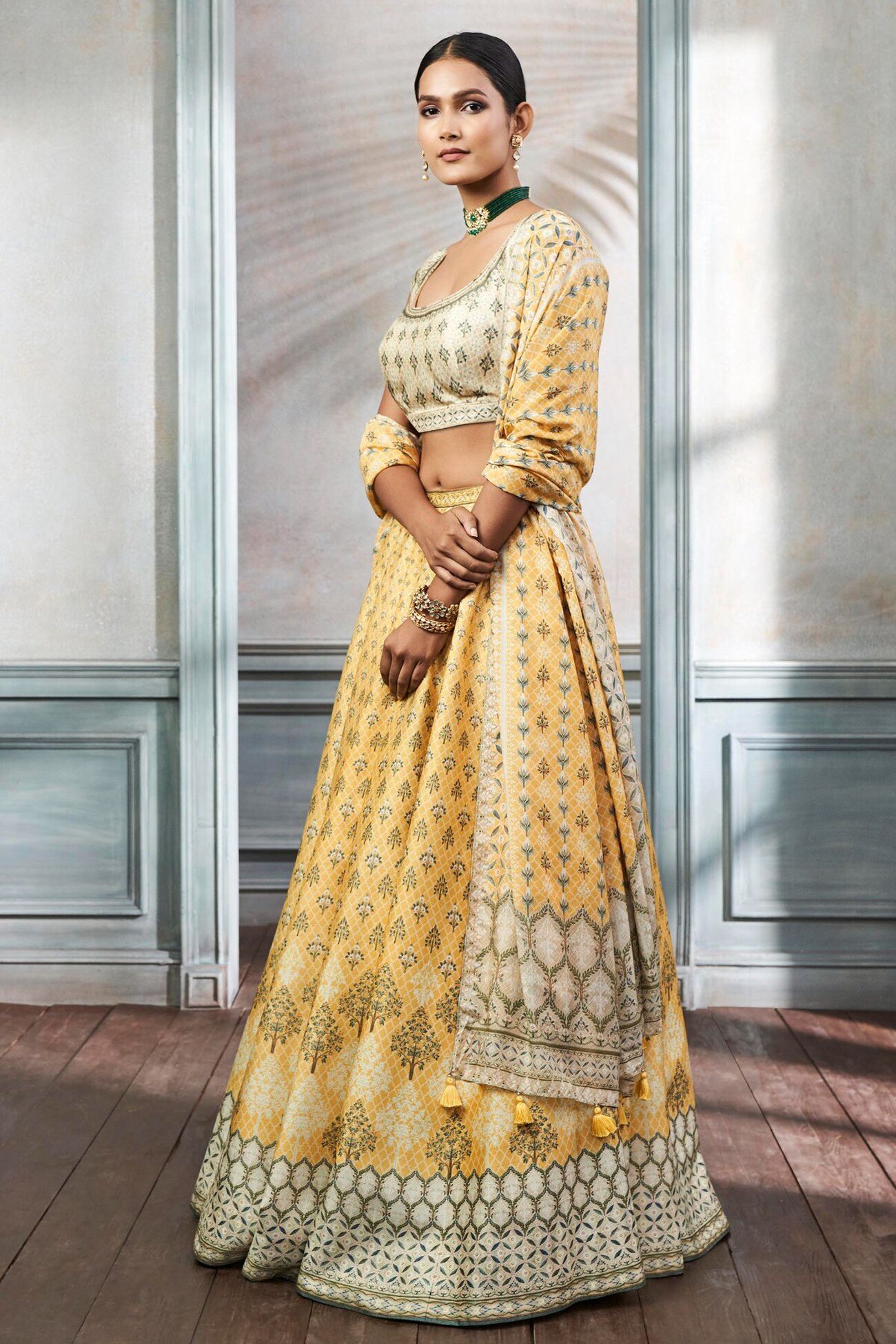 Mihira Wild Lehenga Set in Mustard - Image 4