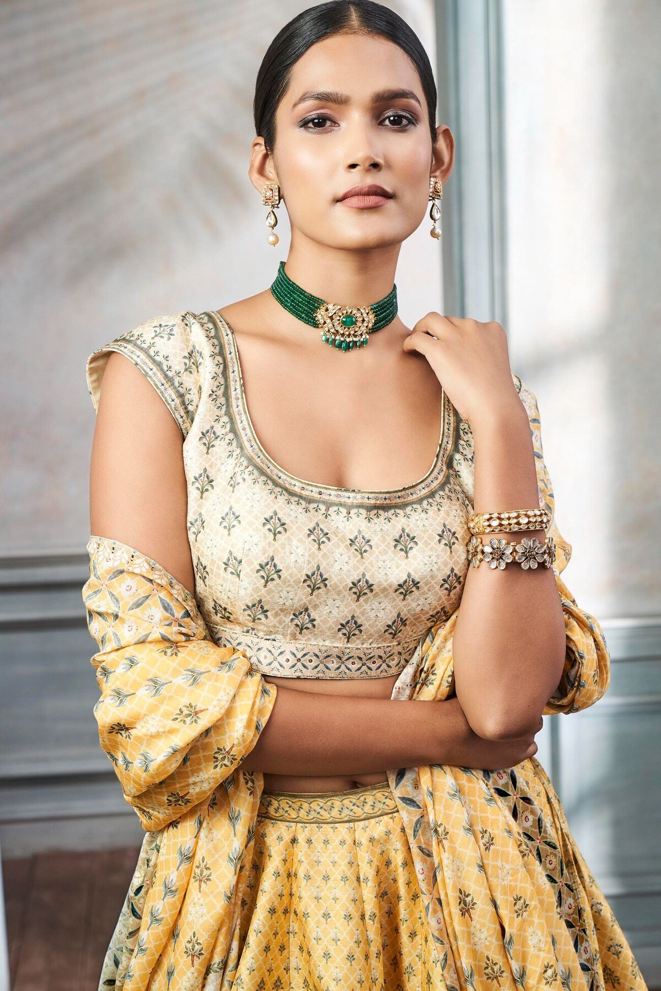 Mihira Wild Lehenga Set in Mustard - Image 2