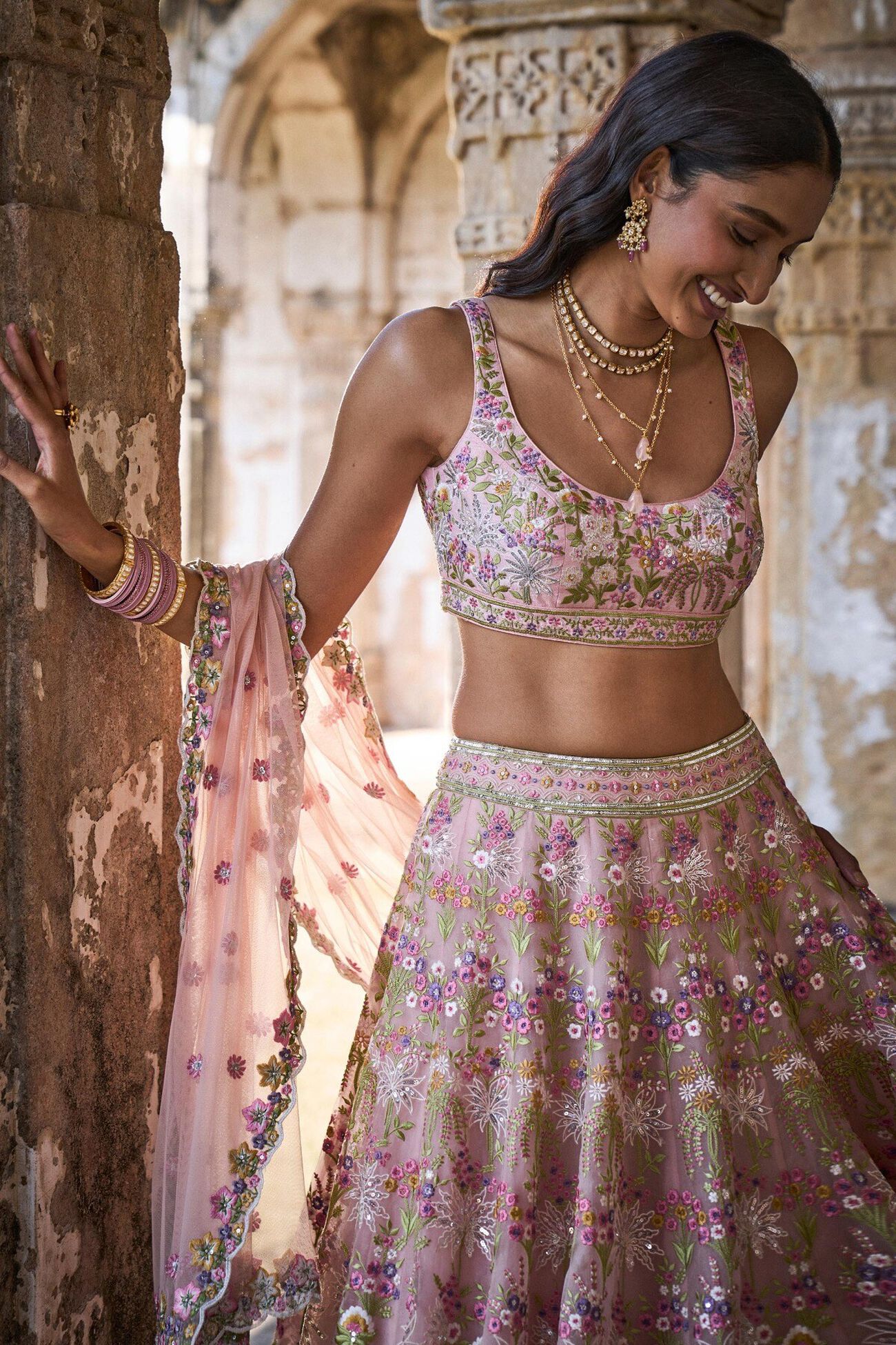 Butterfly Lehenga Set in Blush - Image 2