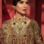 Bridal Dress with Gold Accents