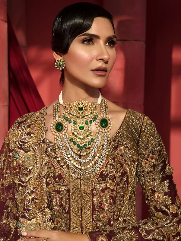 Bridal Dress with Gold Accents