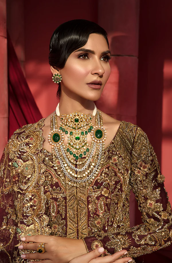 Bridal Dress with Gold Accents