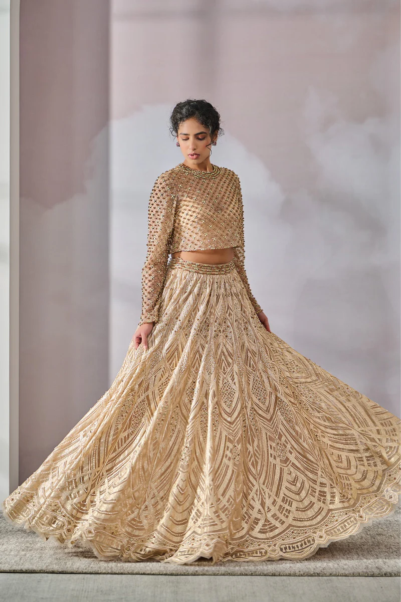 Elegant Bustier Top Lehenga - Image 3