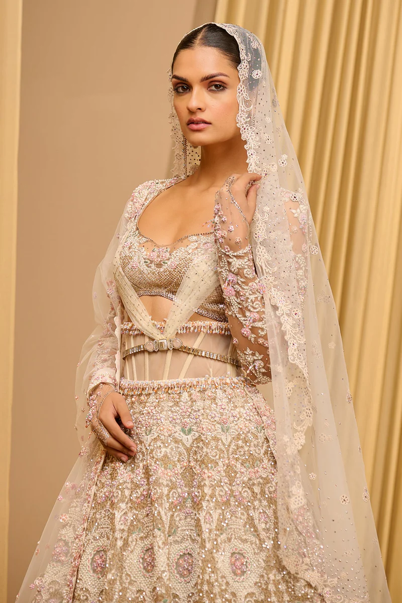 Regal Hand Embroidered Lehenga - Image 4