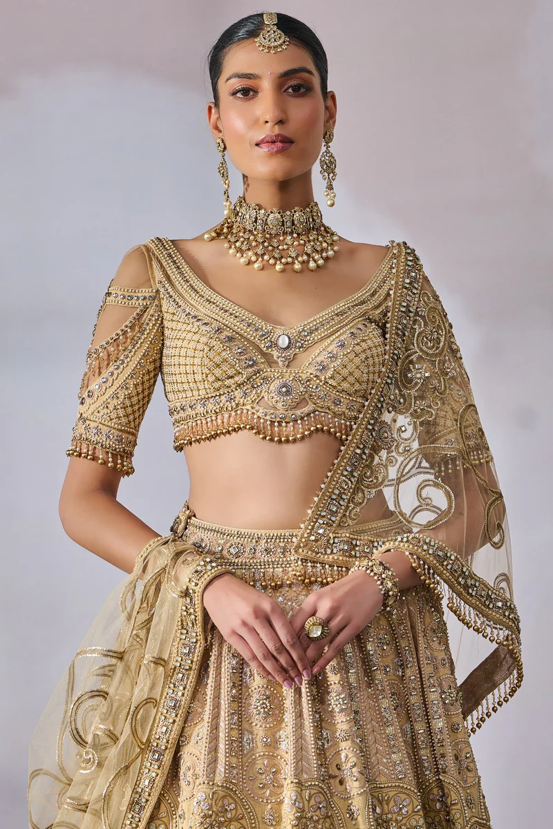 Embroidered Blouse Dupatta Lehenga Veil - Image 3