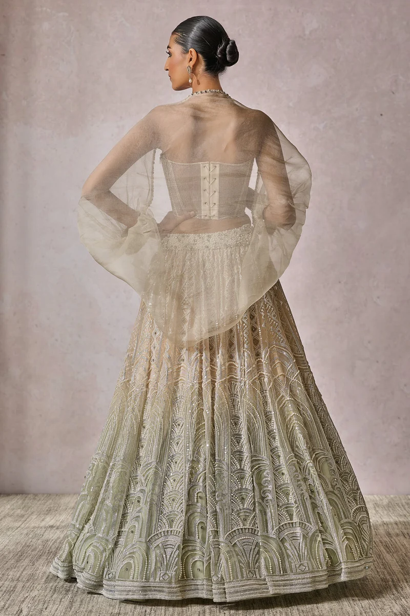 Ethereal Bustier Shirt Lehenga - Image 4