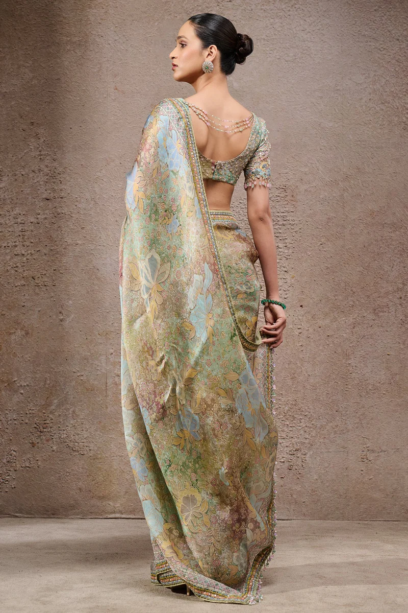 Floral Organza Saree - Image 2