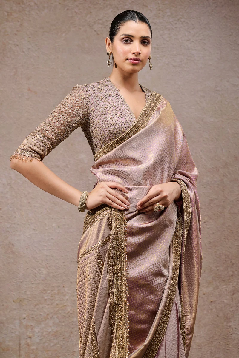 Brocade Gold Saree - Image 3