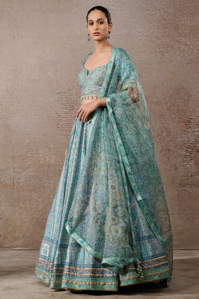 Printed Floral Lehenga - Image 4