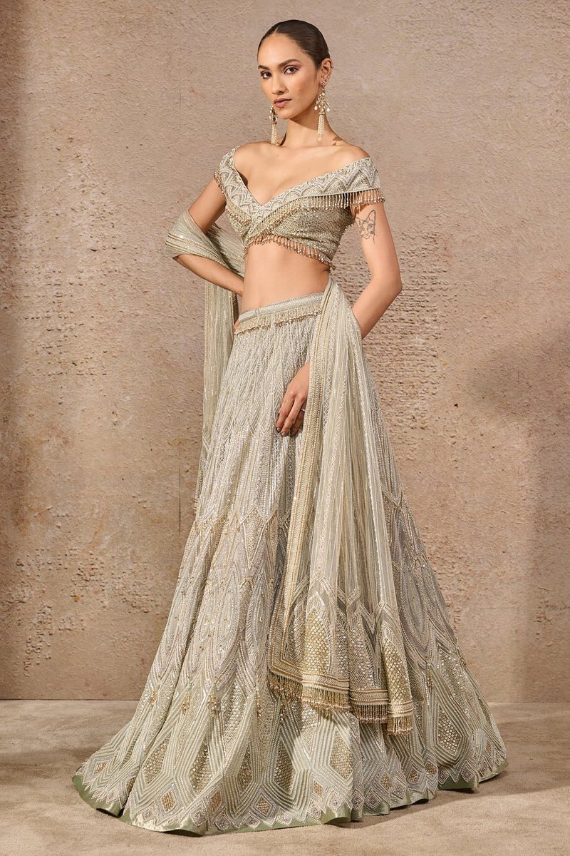 Hand Embroidered Sequin Lehenga - Image 3