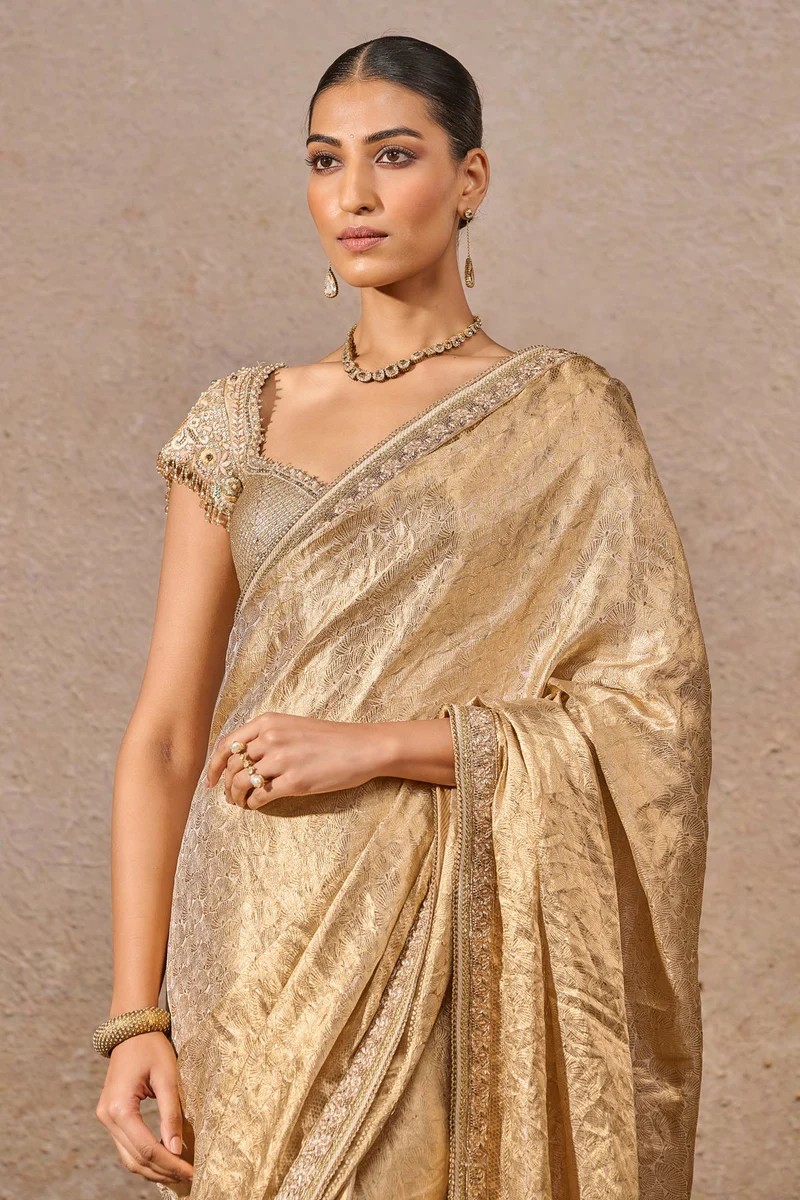 Embellished Handwoven Tissue Saree - Image 2