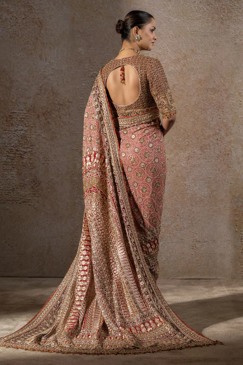 Kashida Motif Embroidered Saree - Image 2