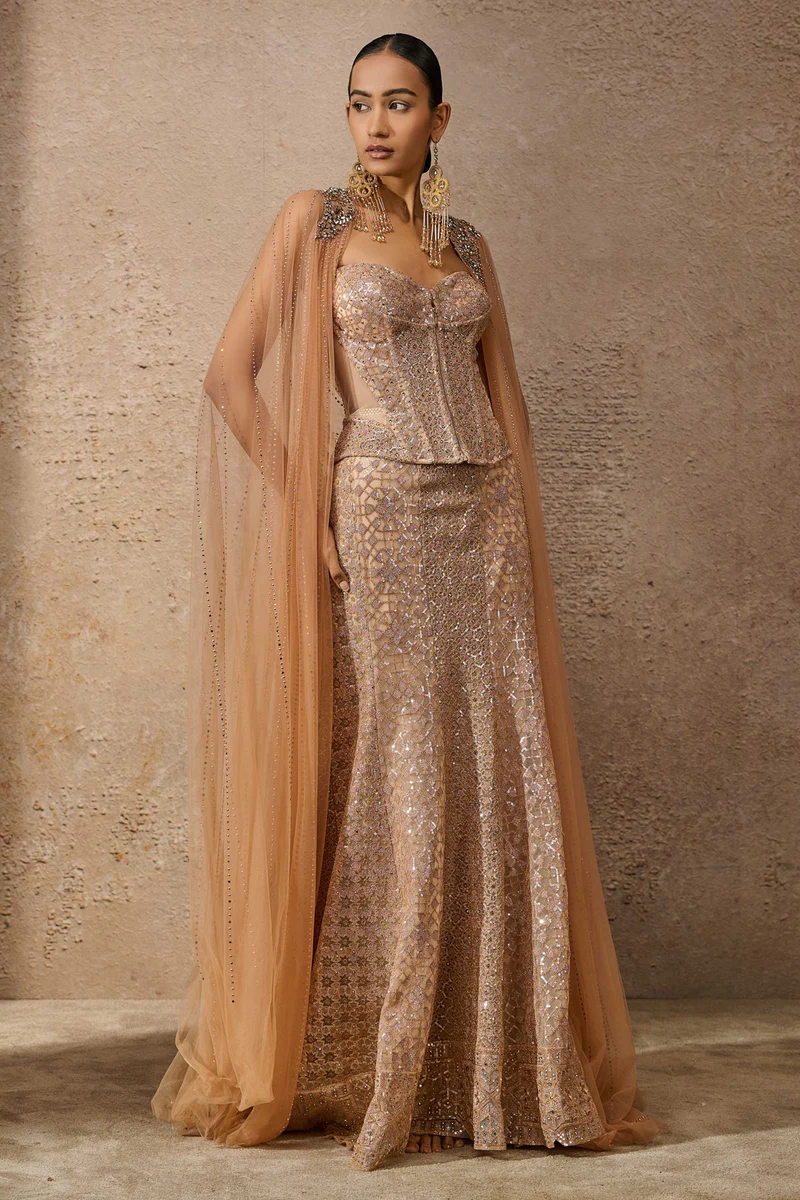 Sequin Motif Sculpted Lehenga - Image 4