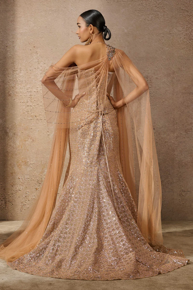 Sequin Motif Sculpted Lehenga - Image 2