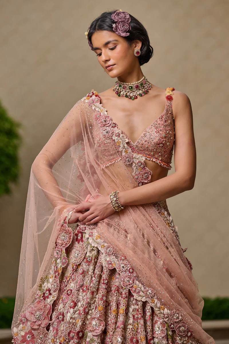 Floral Classic Embroidered Lehenga - Image 3