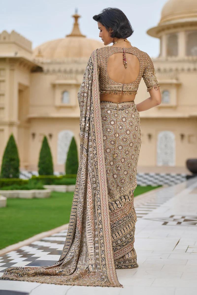 Kashida Georgette Embroidered Saree - Image 2