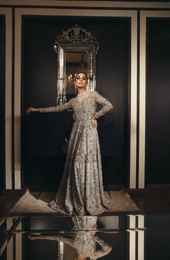 Intricately Embroidered Side-Slit Gown - Image 4