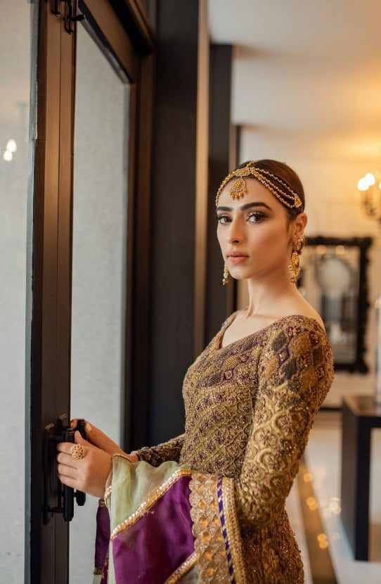 Floor Length Gown with Silk Lehenga and Dupatta - Image 6