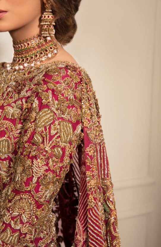 Silhouette with an Attached Cape Paired with Lehenga - Image 3